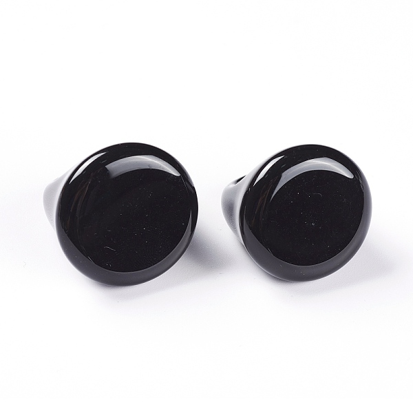 PandaHall Natural Black Agate Finger Rings, Dyed & Heated, Inner Diameter: 19mm Black Agate Black
PandaHall Natural Black Agate Finger Rings, Dyed & Heated, Inner Diameter: 19mm Black Agate Black