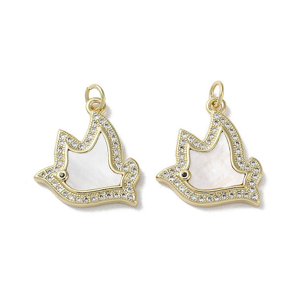 PandaHall Brass Micro Pave Cubic Zirconia Pendants, with Shell, Real 18K Gold Plated, Pigeon, 20.5x18.5x3.5mm, Hole: 3.5mm Brass+Cubic..., Clear
PandaHall Brass Micro Pave Cubic Zirconia Pendants, with Shell, Real 18K Gold Plated, Pigeon, 20.5x18.5x3.5mm, Hole: 3.5mm Brass+Cubic..., Clear