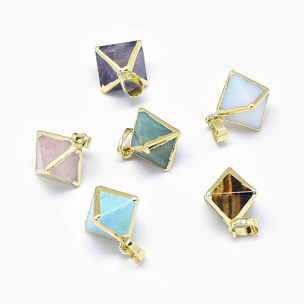 PandaHall Natural & Synthetic Mixed Stone Pendants, with Long-Lasting Plated Brass Findings, Bicone, Golden, 19~20x19x19mm, Hole: 5x8mm...
PandaHall Natural & Synthetic Mixed Stone Pendants, with Long-Lasting Plated Brass Findings, Bicone, Golden, 19~20x19x19mm, Hole: 5x8mm...