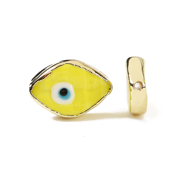 PandaHall Handmade Lampwork Beads, with Golden Plated Brass Findings, Cadmium Free & Lead Free, Horse Eye with Evil Eye, Yellow, 14x20x4.5mm...
PandaHall Handmade Lampwork Beads, with Golden Plated Brass Findings, Cadmium Free & Lead Free, Horse Eye with Evil Eye, Yellow, 14x20x4.5mm...