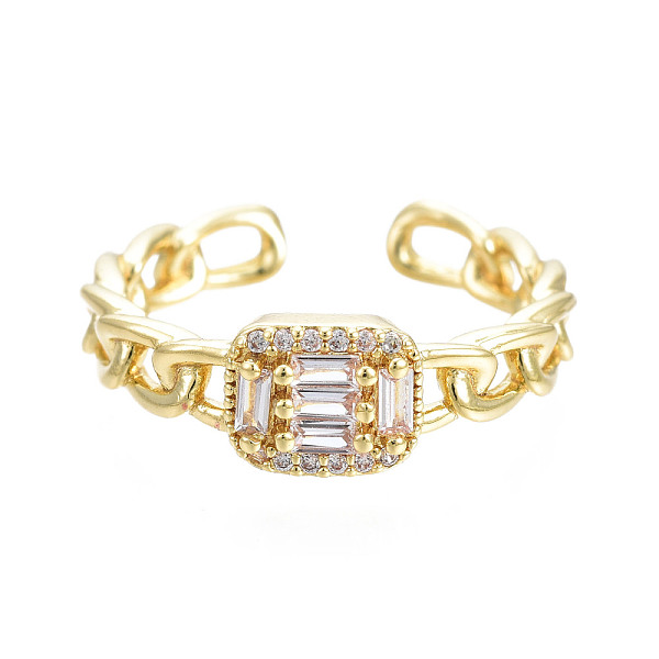 PandaHall Cubic Zirconia Rectangle Open Cuff Ring, Real 18K Gold Plated Brass Jewelry for Women, Nickel Free, Clear, US Size 9 1/4(19.1mm)...
PandaHall Cubic Zirconia Rectangle Open Cuff Ring, Real 18K Gold Plated Brass Jewelry for Women, Nickel Free, Clear, US Size 9 1/4(19.1mm)...
