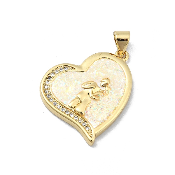 PandaHall Brass Micro Pave Clear Cubic Zirconia Pendants, with Sythetic Opal, Heart, Real 18K Gold Plated, 23.5x20.5x3.5mm, Hole: 3.5x3mm...
PandaHall Brass Micro Pave Clear Cubic Zirconia Pendants, with Sythetic Opal, Heart, Real 18K Gold Plated, 23.5x20.5x3.5mm, Hole: 3.5x3mm...