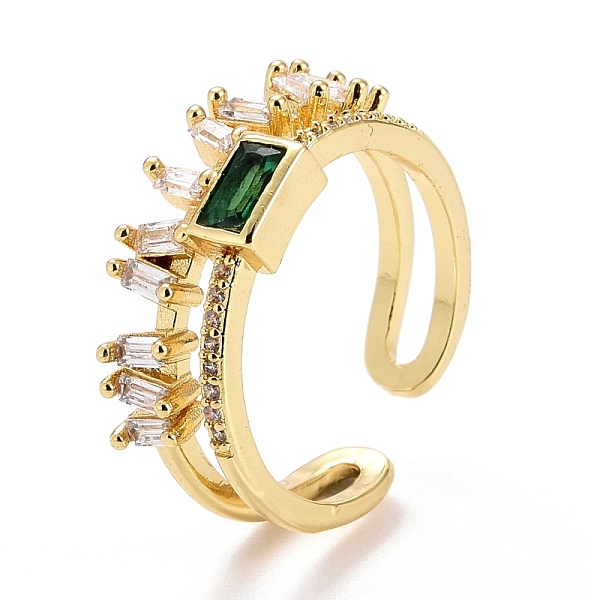 PandaHall Rectangle Double Line Cubic Zirconia Cuff Ring, Real 18K Gold Plated Brass Hollow Wide Open Ring for Women, Lead Free & Cadmium..., Green
PandaHall Rectangle Double Line Cubic Zirconia Cuff Ring, Real 18K Gold Plated Brass Hollow Wide Open Ring for Women, Lead Free & Cadmium..., Green