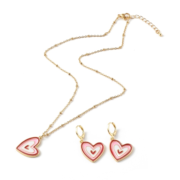 PandaHall 304 Stainless Steel Enamel Stud Earrings & Pendant Necklaces Jewelry Sets, with Brass Curb Chains, Heart, Golden, Red, 17.5 inch...
PandaHall 304 Stainless Steel Enamel Stud Earrings & Pendant Necklaces Jewelry Sets, with Brass Curb Chains, Heart, Golden, Red, 17.5 inch...