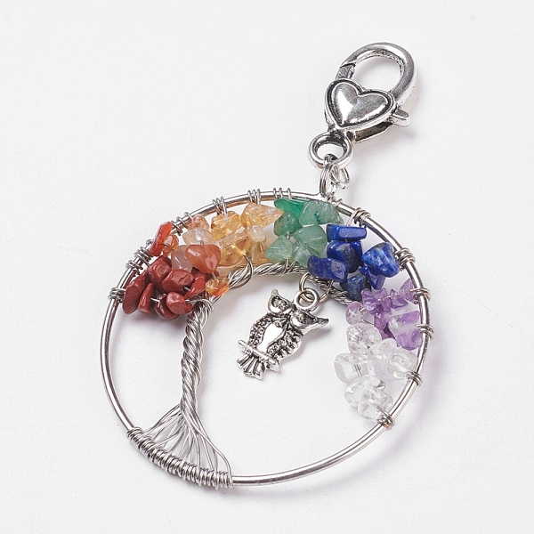 PandaHall Chip Natural Gemstone Big Pendants, with Brass Wires, Alloy Owl, Alloy Lobster Claw Clasps, Tree, Antique Silver & Platinum, Mixed..., Multicolor
PandaHall Chip Natural Gemstone Big Pendants, with Brass Wires, Alloy Owl, Alloy Lobster Claw Clasps, Tree, Antique Silver & Platinum, Mixed..., Multicolor
