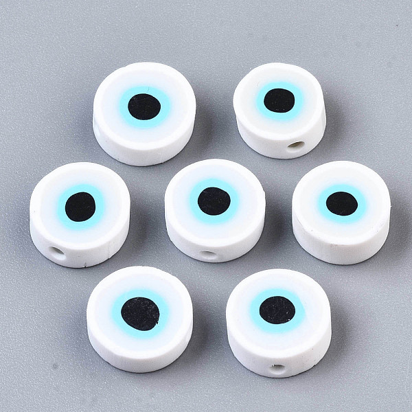 PandaHall Handmade Polymer Clay Beads, Flat Round with Evil Eye, White, 9~10x3.5~4.5mm, Hole: 1.5mm Polymer Clay Evil Eye White
PandaHall Handmade Polymer Clay Beads, Flat Round with Evil Eye, White, 9~10x3.5~4.5mm, Hole: 1.5mm Polymer Clay Evil Eye White