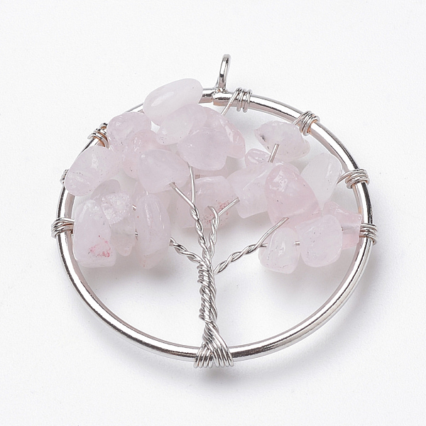 PandaHall Natural Rose Quartz Pendants, with Iron Findings, Tree of Life, Platinum, 34x30x5~8mm, Hole: 2.5mm Rose Quartz Tree
PandaHall Natural Rose Quartz Pendants, with Iron Findings, Tree of Life, Platinum, 34x30x5~8mm, Hole: 2.5mm Rose Quartz Tree