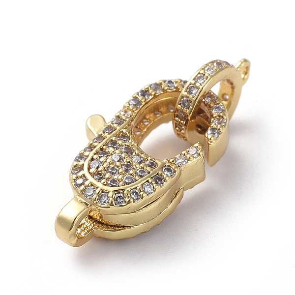 PandaHall Brass Micro Pave Cubic Zirconia Lobster Claw Clasps, with Bail Beads/Tube Bails, Clear, Real 18K Gold Plated, 19x10.5x6mm, Hole...
PandaHall Brass Micro Pave Cubic Zirconia Lobster Claw Clasps, with Bail Beads/Tube Bails, Clear, Real 18K Gold Plated, 19x10.5x6mm, Hole...