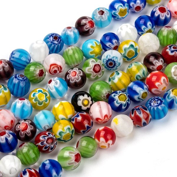 PandaHall Handmade Millefiori Glass Beads Strands, Single Flower, Round, Mixed Color, Size: about 8mm in diameter, hole: 1mm, about..., Multicolor
PandaHall Handmade Millefiori Glass Beads Strands, Single Flower, Round, Mixed Color, Size: about 8mm in diameter, hole: 1mm, about..., Multicolor