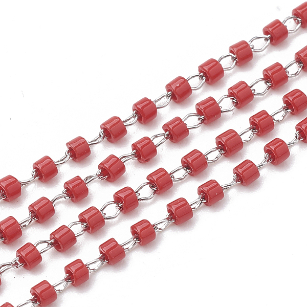 PandaHall TOHO Japan Import Seed Beads, Handmade Glass Beaded Chains, Soldered, with Spool, with Stainless Steel Findings, Column, Stainless..., Red
PandaHall TOHO Japan Import Seed Beads, Handmade Glass Beaded Chains, Soldered, with Spool, with Stainless Steel Findings, Column, Stainless..., Red