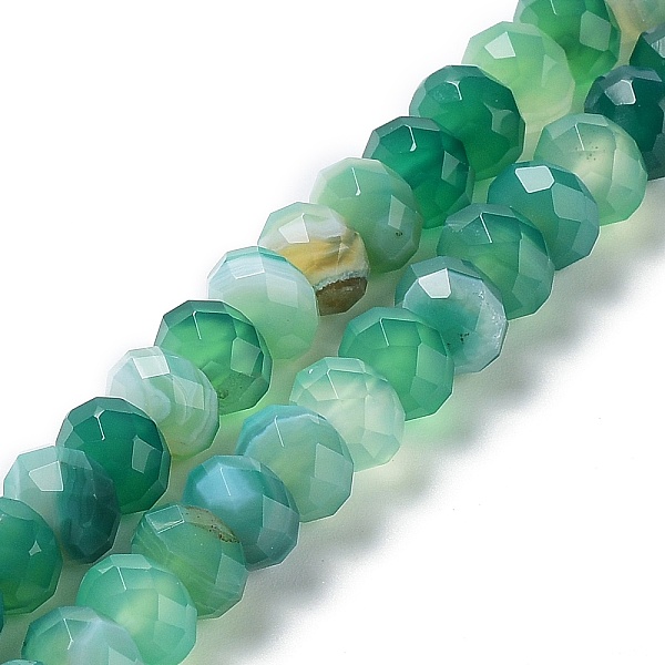 PandaHall Natural Banded Agate/Striped Agate Beads Strands, Dyed & Heated, Faceted Rondelle, Medium Aquamarine, 8~8.5x5~5.5mm, Hole: 1mm...
PandaHall Natural Banded Agate/Striped Agate Beads Strands, Dyed & Heated, Faceted Rondelle, Medium Aquamarine, 8~8.5x5~5.5mm, Hole: 1mm...