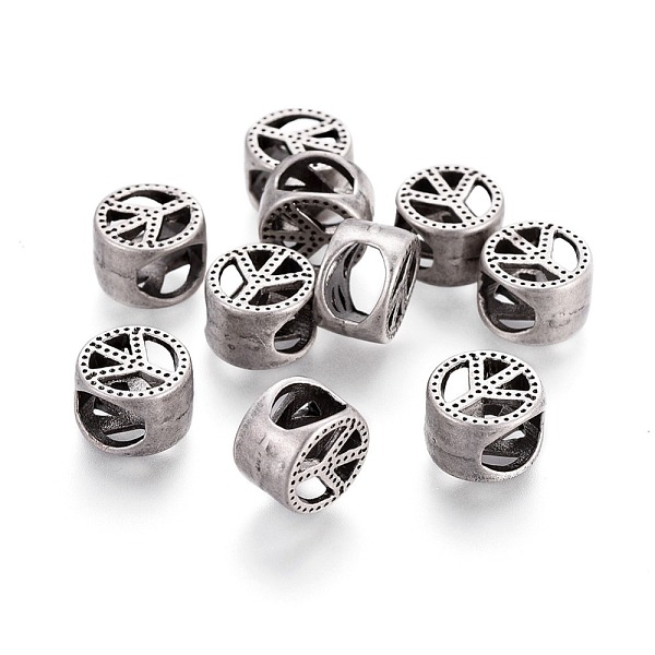 PandaHall Tibetan Style Alloy European Beads, Large Hole Beads, Peace Sign, Lead Free & Nickel Free & Cadmium Free, Thailand Sterling Silver...
PandaHall Tibetan Style Alloy European Beads, Large Hole Beads, Peace Sign, Lead Free & Nickel Free & Cadmium Free, Thailand Sterling Silver...