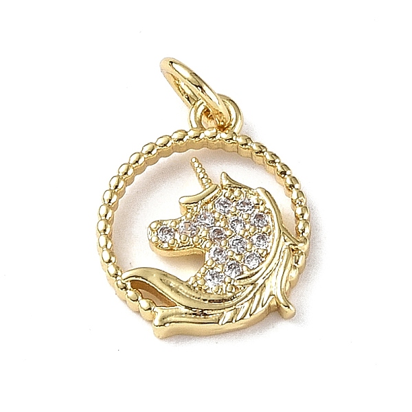 PandaHall Brass Micro Pave Cubic Zirconia Charms, with Jump Rings, Round Ring & Unicorn Charms, Real 18K Gold Plated, 14x11.5x2mm, Hole..., Clear
PandaHall Brass Micro Pave Cubic Zirconia Charms, with Jump Rings, Round Ring & Unicorn Charms, Real 18K Gold Plated, 14x11.5x2mm, Hole..., Clear