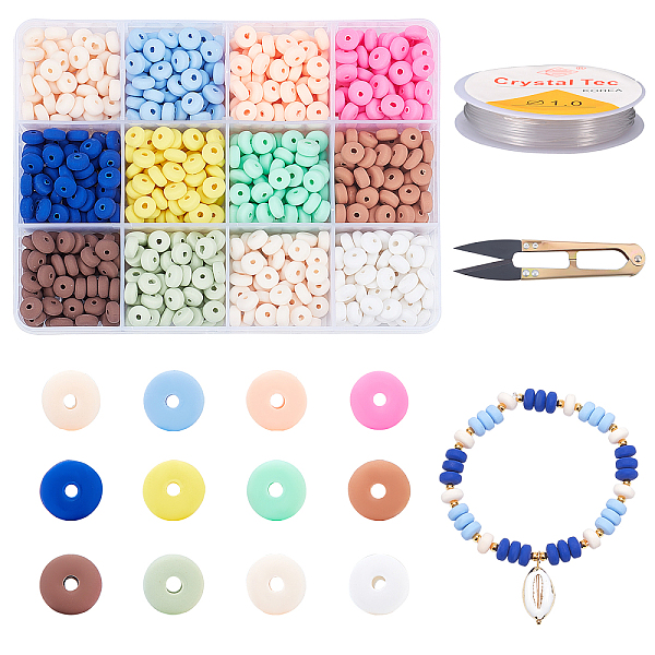 PandaHall 3mm Thick Polymer Clay Beads, 840pcs 12 Colors 6mm Flat Round Heishi Beads Loose Disc Spacer Beads with 4.3 Yards 1mm Crystal..., Multicolor
PandaHall 3mm Thick Polymer Clay Beads, 840pcs 12 Colors 6mm Flat Round Heishi Beads Loose Disc Spacer Beads with 4.3 Yards 1mm Crystal..., Multicolor
