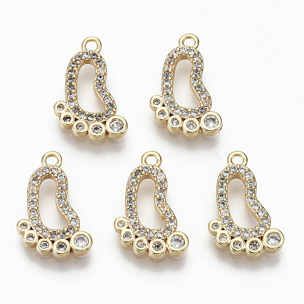 PandaHall Brass Micro Pave Clear Cubic Zirconia Pendants, Nickel Free, Baby Feet, Real 18K Gold Plated, 15x10x2mm, Hole: 1.2mm Brass+Cubic...
PandaHall Brass Micro Pave Clear Cubic Zirconia Pendants, Nickel Free, Baby Feet, Real 18K Gold Plated, 15x10x2mm, Hole: 1.2mm Brass+Cubic...