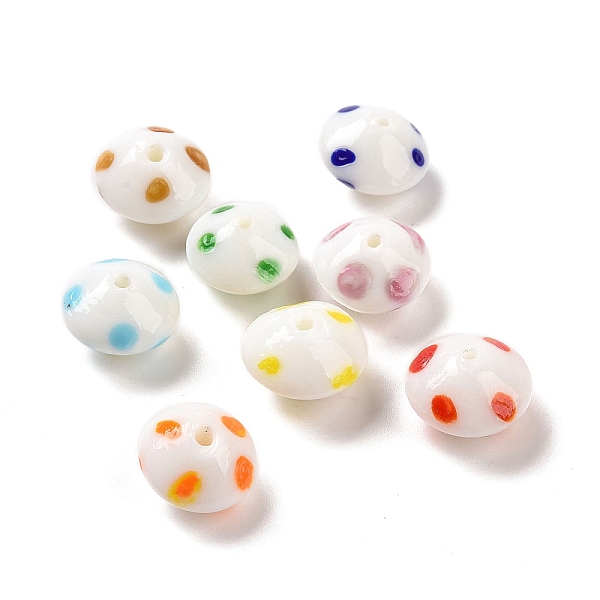 PandaHall Handmade Lampwork Beads, Rondelle with Polka Dots Pattern, Mixed Color, 14x9mm, Hole: 1mm Lampwork Rondelle Multicolor
PandaHall Handmade Lampwork Beads, Rondelle with Polka Dots Pattern, Mixed Color, 14x9mm, Hole: 1mm Lampwork Rondelle Multicolor