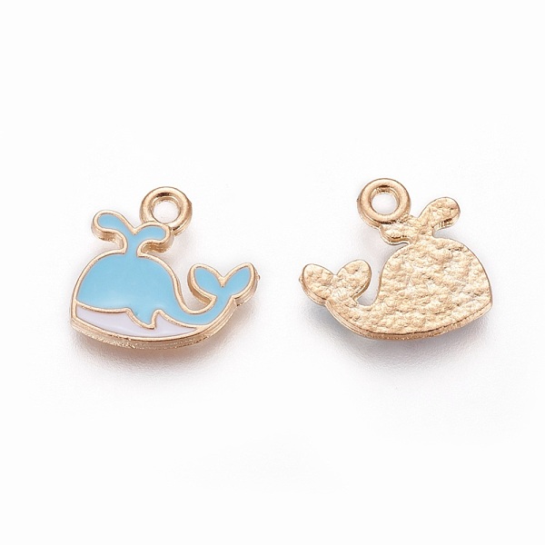 PandaHall Alloy Enamel Charms, Whale Shape, Light Gold, Light Sky Blue, 12x13x1.5mm, Hole: 1.4mm Alloy+Enamel Fish Blue
PandaHall Alloy Enamel Charms, Whale Shape, Light Gold, Light Sky Blue, 12x13x1.5mm, Hole: 1.4mm Alloy+Enamel Fish Blue