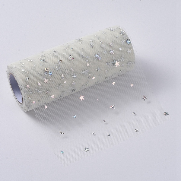 PandaHall Glitter Sequin Deco Mesh Ribbons, Tulle Fabric, Tulle Roll Spool Fabric For Skirt Making, Moon & Star Pattern, Gainsboro, 6 inch..., Gray
PandaHall Glitter Sequin Deco Mesh Ribbons, Tulle Fabric, Tulle Roll Spool Fabric For Skirt Making, Moon & Star Pattern, Gainsboro, 6 inch..., Gray