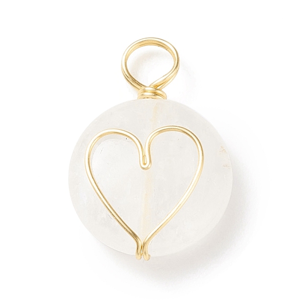 PandaHall Natural Quartz Crystal Pendants, Rock Crystal Pendants, with Real 18K Gold Plated Eco-Friendly Copper Wire Wrapped, Flat Round...
PandaHall Natural Quartz Crystal Pendants, Rock Crystal Pendants, with Real 18K Gold Plated Eco-Friendly Copper Wire Wrapped, Flat Round...