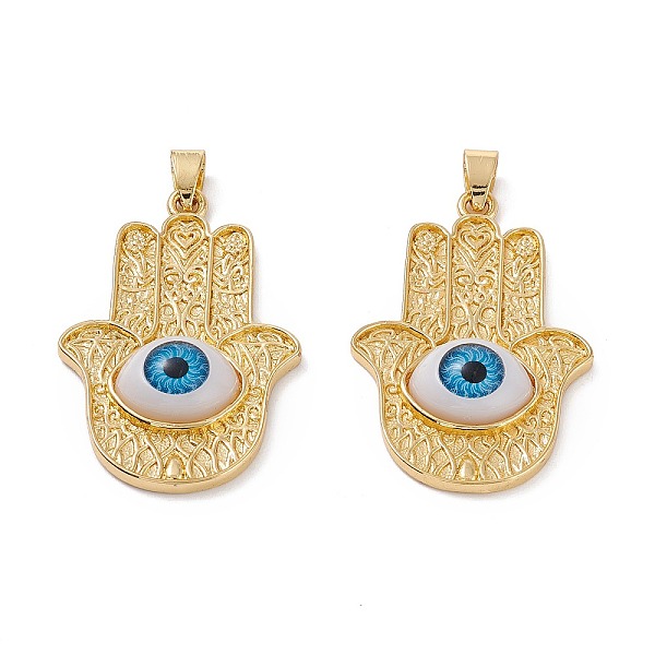 PandaHall 5Pcs Brass Pendant, with Resin Eye Cabochons, Long-Lasting Plated, Hamsa Hand, Real 18K Gold Plated, Dodger Blue, 40x26x6mm, Hole...
PandaHall 5Pcs Brass Pendant, with Resin Eye Cabochons, Long-Lasting Plated, Hamsa Hand, Real 18K Gold Plated, Dodger Blue, 40x26x6mm, Hole...