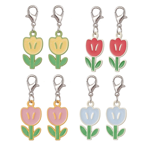 PandaHall Tulip Alloy Enamel Pendant Decoraiton, with Alloy Lobster Claw Clasps, Mixed Color, 35mm, 8pcs/set Alloy+Enamel Flower Multicolor
PandaHall Tulip Alloy Enamel Pendant Decoraiton, with Alloy Lobster Claw Clasps, Mixed Color, 35mm, 8pcs/set Alloy+Enamel Flower Multicolor