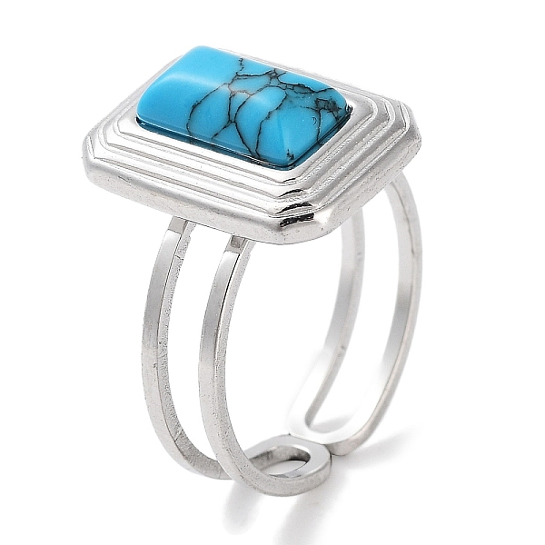 PandaHall 304 Stainless Steel Ring, Adjustable Synthetic Turquoise Rings, Rectangle, 12x16mm, Inner Diameter: Adjustable Synthetic Turquoise...
PandaHall 304 Stainless Steel Ring, Adjustable Synthetic Turquoise Rings, Rectangle, 12x16mm, Inner Diameter: Adjustable Synthetic Turquoise...