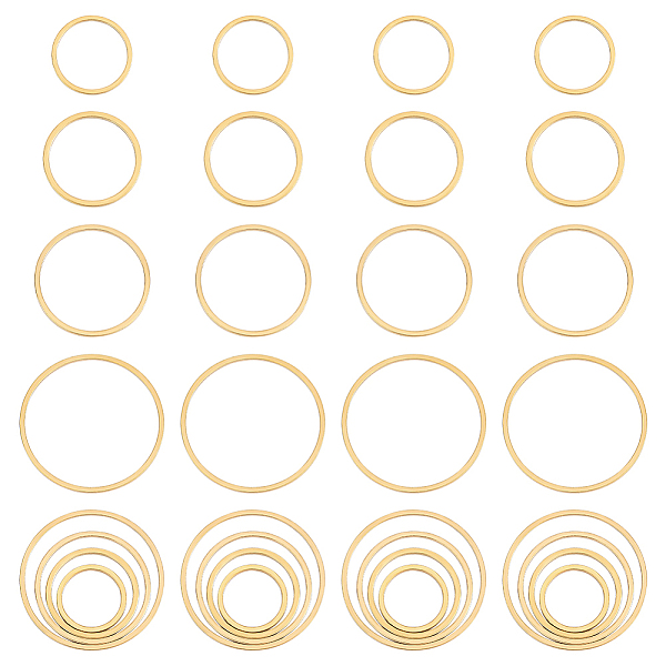 PandaHall Unicraftale 32Pcs 4 Style 304 Stainless Steel Linking Ring, Round Ring, Golden, 12~25x0.8~1mm, 8pcs/style 304 Stainless Steel Ring
PandaHall Unicraftale 32Pcs 4 Style 304 Stainless Steel Linking Ring, Round Ring, Golden, 12~25x0.8~1mm, 8pcs/style 304 Stainless Steel Ring