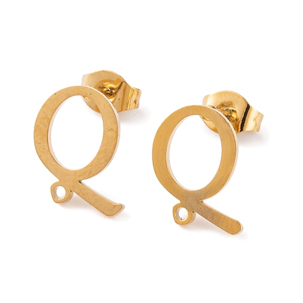 PandaHall Ion Plating(IP) 304 Stainless Steel Stud Earrings, for Women, Letter Q, 12x11.5mm, Hole: 1mm, Pin: 0.7mm 304 Stainless Steel...
PandaHall Ion Plating(IP) 304 Stainless Steel Stud Earrings, for Women, Letter Q, 12x11.5mm, Hole: 1mm, Pin: 0.7mm 304 Stainless Steel...