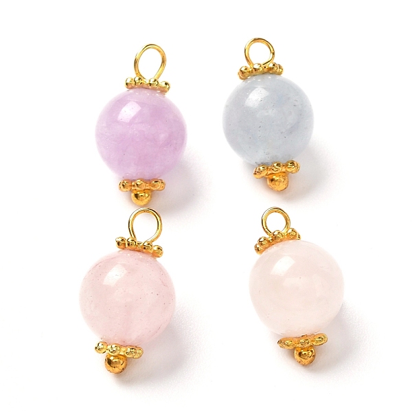 PandaHall Natural Aquamarine & Rose Quartz & Amethyst Pendants, with Golden Brass Findings, Round, 14.5x8mm, Hole: 2mm Mixed Stone Round
PandaHall Natural Aquamarine & Rose Quartz & Amethyst Pendants, with Golden Brass Findings, Round, 14.5x8mm, Hole: 2mm Mixed Stone Round