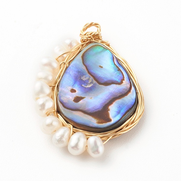 PandaHall Teardrop Natural Paua Shell Pendants, Wire Wrapped Pendants, with Natural Cultured Freshwater Pearl Beads and Eco-Friendly Copper...
PandaHall Teardrop Natural Paua Shell Pendants, Wire Wrapped Pendants, with Natural Cultured Freshwater Pearl Beads and Eco-Friendly Copper...