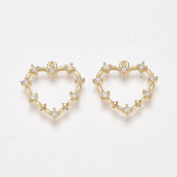 PandaHall Brass Cubic Zirconia Pendants, Nickel Free, Real 18K Gold Plated, Heart, Clear, 18~19x18~19x2.5mm, Hole: 1mm Brass+Cubic Zirconia...
PandaHall Brass Cubic Zirconia Pendants, Nickel Free, Real 18K Gold Plated, Heart, Clear, 18~19x18~19x2.5mm, Hole: 1mm Brass+Cubic Zirconia...