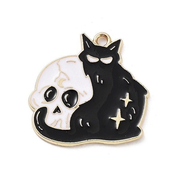 PandaHall Halloween Alloy Enamel Pendants, Golden, Cat Shape, Skull, 25x25x1mm, Hole: 1.8mm Alloy+Enamel Skull Black
PandaHall Halloween Alloy Enamel Pendants, Golden, Cat Shape, Skull, 25x25x1mm, Hole: 1.8mm Alloy+Enamel Skull Black