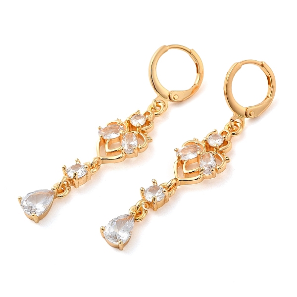 PandaHall Rack Plating Golden Brass Dangle Leverback Earrings, with Cubic Zirconia, Flower, Clear, 50x10mm Cubic Zirconia Flower Clear
PandaHall Rack Plating Golden Brass Dangle Leverback Earrings, with Cubic Zirconia, Flower, Clear, 50x10mm Cubic Zirconia Flower Clear