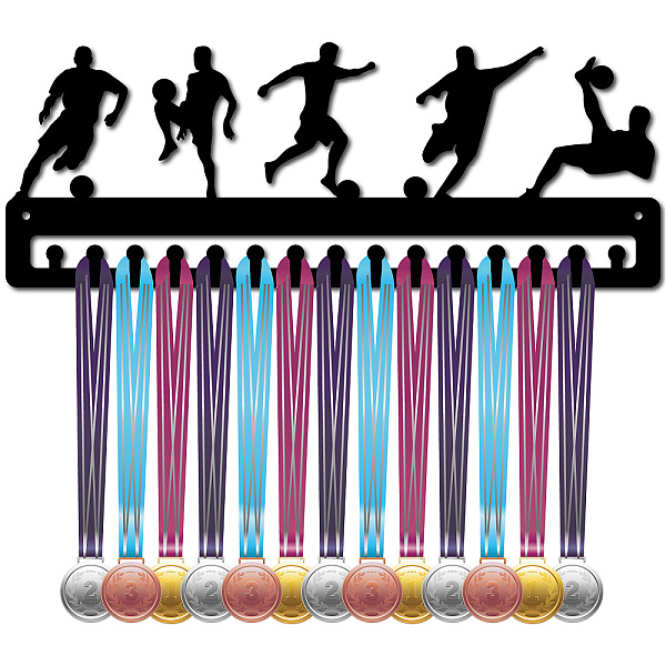PandaHall Fashion Iron Medal Hanger Holder Display Wall Rack, 15 Hooks, with Screws, Football, 150x400mm Iron Football
PandaHall Fashion Iron Medal Hanger Holder Display Wall Rack, 15 Hooks, with Screws, Football, 150x400mm Iron Football