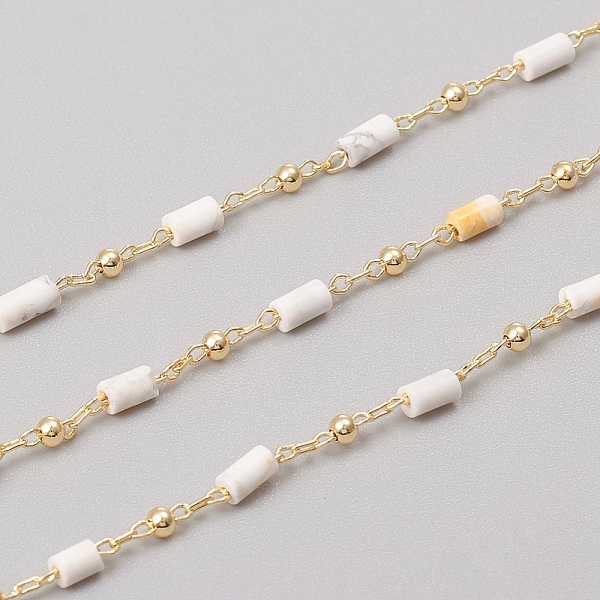 PandaHall 3.28 Feet Handmade Natural Howlite Beaded Chains, Real 18K Gold Plated Plated Brass Chains, Soldered, Long-Lasting Plated...
PandaHall 3.28 Feet Handmade Natural Howlite Beaded Chains, Real 18K Gold Plated Plated Brass Chains, Soldered, Long-Lasting Plated...