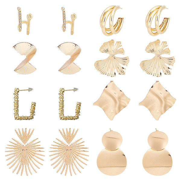 PandaHall ANATTASOUL 8 Pairs 8 Style Gingko Leaf & Fan & Spiral & Trapezoid Alloy Dangle Stud Earrings for Women, Golden, 23.5~70mm, Pin...
PandaHall ANATTASOUL 8 Pairs 8 Style Gingko Leaf & Fan & Spiral & Trapezoid Alloy Dangle Stud Earrings for Women, Golden, 23.5~70mm, Pin...