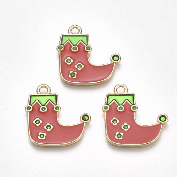 PandaHall Alloy Pendants, Cadmium Free & Lead Free, with Enamel, Christmas Sock, Light Gold, Red, 22x21x1mm, Hole: 2mm Alloy+Enamel...
PandaHall Alloy Pendants, Cadmium Free & Lead Free, with Enamel, Christmas Sock, Light Gold, Red, 22x21x1mm, Hole: 2mm Alloy+Enamel...