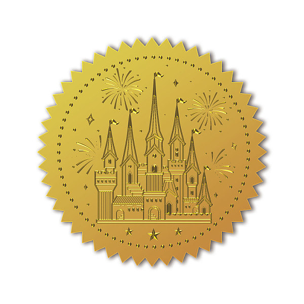 PandaHall Self Adhesive Gold Foil Embossed Stickers, Medal Decoration Sticker, Castle, 5x5cm Metal Castle Gold
PandaHall Self Adhesive Gold Foil Embossed Stickers, Medal Decoration Sticker, Castle, 5x5cm Metal Castle Gold