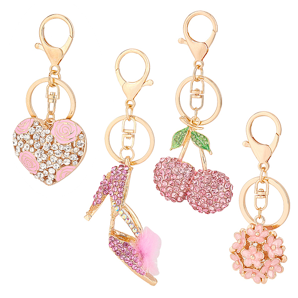 PandaHall AHADERMAKER 4Pcs 4 Colors Alloy Rhinestone Pendant Keychain, Enamel Charm, High Heels Shoes & Heart & Flower & Cherry, Pink...
PandaHall AHADERMAKER 4Pcs 4 Colors Alloy Rhinestone Pendant Keychain, Enamel Charm, High Heels Shoes & Heart & Flower & Cherry, Pink...