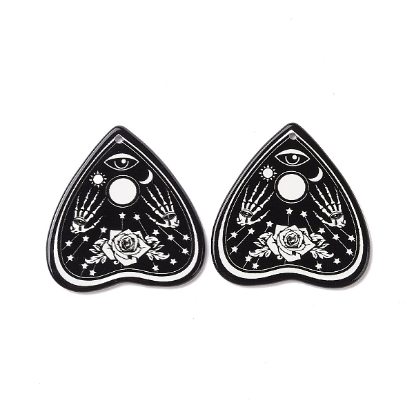 PandaHall Halloween Printed Acrylic Pendants, Heart with Rose, Heart Pattern, 42.5x41x2.4mm, Hole: 1.8mm Acrylic Heart Black
PandaHall Halloween Printed Acrylic Pendants, Heart with Rose, Heart Pattern, 42.5x41x2.4mm, Hole: 1.8mm Acrylic Heart Black