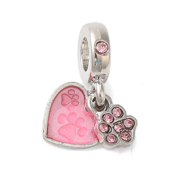 PandaHall Rack Plating Alloy Light Rose Rhinestone European Dangle Charms, Large Hole Heart & Paw Print Pendants with Enamel, Cadmium Free &..., Pink
PandaHall Rack Plating Alloy Light Rose Rhinestone European Dangle Charms, Large Hole Heart & Paw Print Pendants with Enamel, Cadmium Free &..., Pink