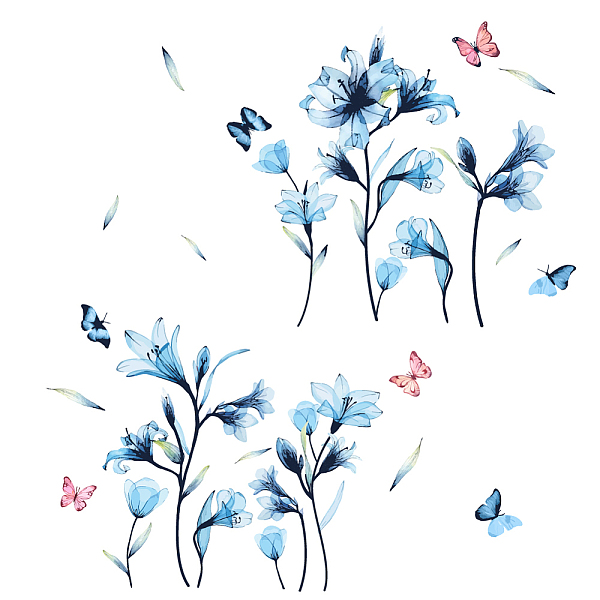 PandaHall SUPERDANT Blue Lily Wall Stickers Floral Butterflies Vinyl Decal Bedroom Headboard Wall Decor Blossom DIY Art for Living Room...
PandaHall SUPERDANT Blue Lily Wall Stickers Floral Butterflies Vinyl Decal Bedroom Headboard Wall Decor Blossom DIY Art for Living Room...