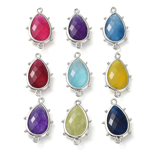 PandaHall Dyed Natural Jade Connector Charms, with Platinum Plated Brass Edge Loops, Faceted, Teardrop, 24x14.5x5mm, Hole: 1.2mm & 1.4mm...
PandaHall Dyed Natural Jade Connector Charms, with Platinum Plated Brass Edge Loops, Faceted, Teardrop, 24x14.5x5mm, Hole: 1.2mm & 1.4mm...