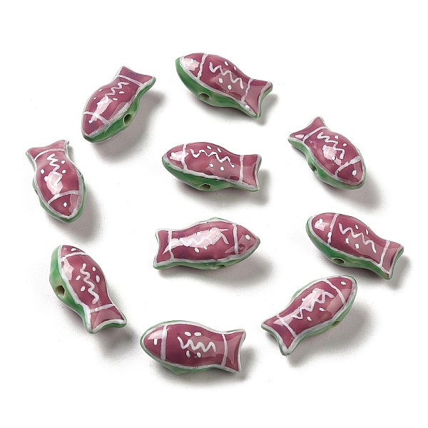PandaHall Handmade Printed Porcelain Beads, Famille Rose Porcelain, Fish, Old Rose, 11x21.5~22x9mm, Hole: 1.5~1.8mm Porcelain Fish
PandaHall Handmade Printed Porcelain Beads, Famille Rose Porcelain, Fish, Old Rose, 11x21.5~22x9mm, Hole: 1.5~1.8mm Porcelain Fish