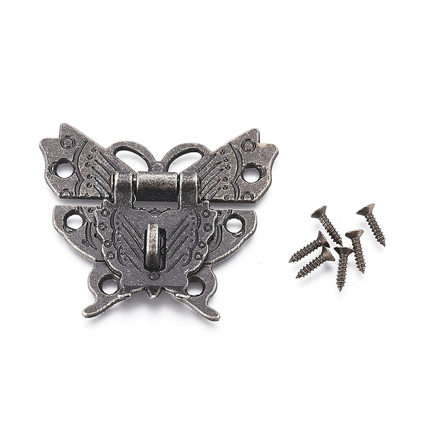 PandaHall Alloy Latches Hasp Lock Clasp & Screws, for Vintage Cabinet Jewelry Box, Butterfly, Antique Bronze, 43x50x4mm Alloy
PandaHall Alloy Latches Hasp Lock Clasp & Screws, for Vintage Cabinet Jewelry Box, Butterfly, Antique Bronze, 43x50x4mm Alloy