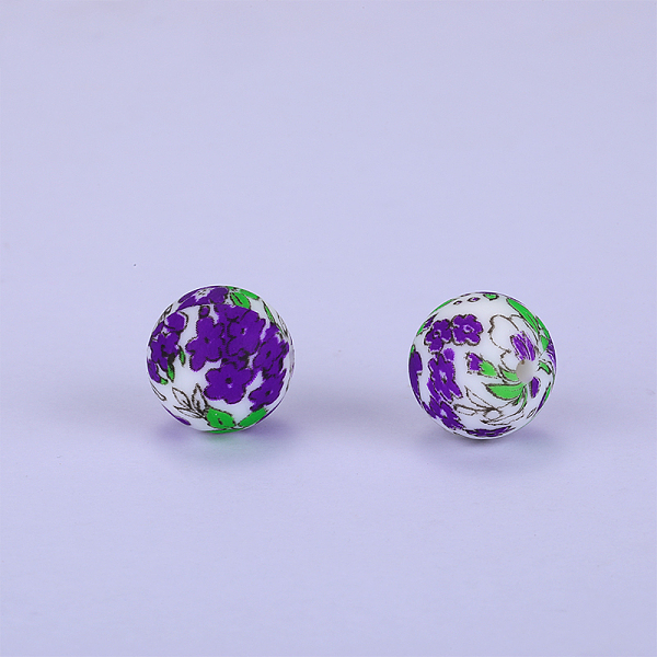 PandaHall Printed Round with Flower Pattern Silicone Focal Beads, Purple, 15x15mm, Hole: 2mm Silicone Round Purple
PandaHall Printed Round with Flower Pattern Silicone Focal Beads, Purple, 15x15mm, Hole: 2mm Silicone Round Purple