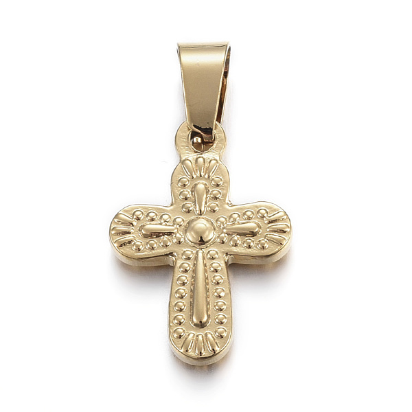 PandaHall 304 Stainless Steel Pendants, Cross, Golden, 19x13x3mm, Hole: 5x7mm 304 Stainless Steel Cross
PandaHall 304 Stainless Steel Pendants, Cross, Golden, 19x13x3mm, Hole: 5x7mm 304 Stainless Steel Cross