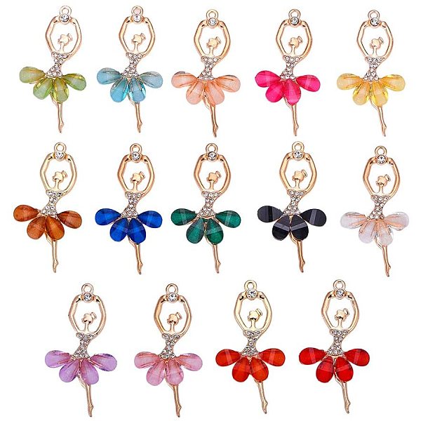 PandaHall Resin Big Pendants, with Golden Plated Alloy Findings and Rhinestone, Ballet Girl, Crystal, Mixed Color, 60x31x4mm, Hole: 2mm..., Multicolor
PandaHall Resin Big Pendants, with Golden Plated Alloy Findings and Rhinestone, Ballet Girl, Crystal, Mixed Color, 60x31x4mm, Hole: 2mm..., Multicolor