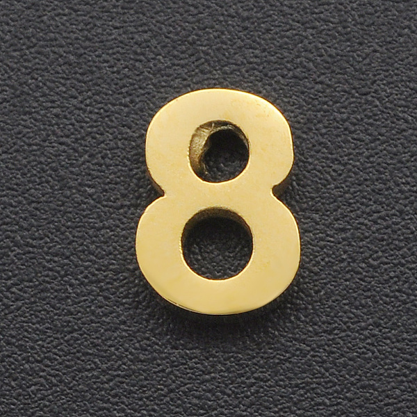 PandaHall 201 Stainless Steel Charms, for Simple Necklaces Making, Laser Cut, Number, Golden, Num.8, 8x6x3mm, Hole: 1.6mm 201 Stainless...
PandaHall 201 Stainless Steel Charms, for Simple Necklaces Making, Laser Cut, Number, Golden, Num.8, 8x6x3mm, Hole: 1.6mm 201 Stainless...