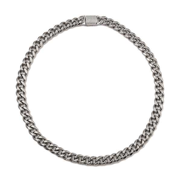 PandaHall 304 Stainless Steel Cuban Link Chain Necklaces, with Cubic Zirconia Clasp, Stainless Steel Color, 24.21 inch(61.5cm) 304 Stainless...
PandaHall 304 Stainless Steel Cuban Link Chain Necklaces, with Cubic Zirconia Clasp, Stainless Steel Color, 24.21 inch(61.5cm) 304 Stainless...